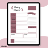 Picture of Red Printable Weekly Planner Digital Download