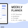 Picture of Light Blue Printable Weekly Planner Digital Download