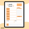 Picture of Orange Printable Weekly Planner Digital Download