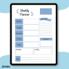 Picture of Blue Printable Weekly Planner Digital Download